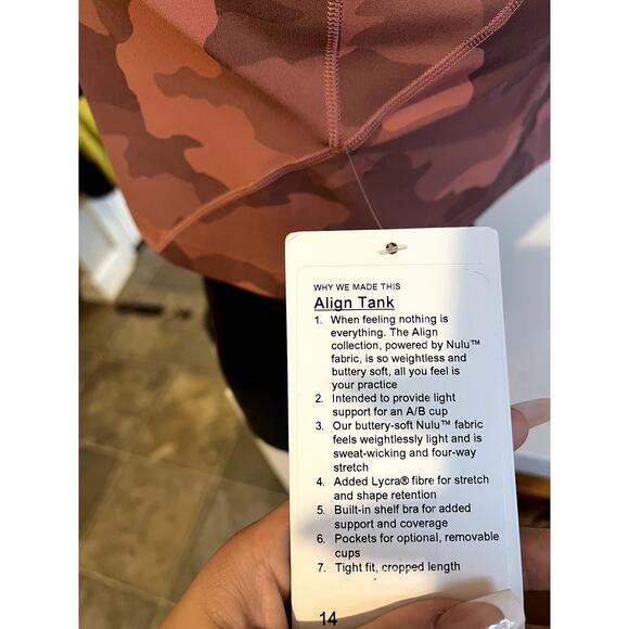 Lululemon Align Tank - Camo Brier Rose Multi - Picture 4 of 4